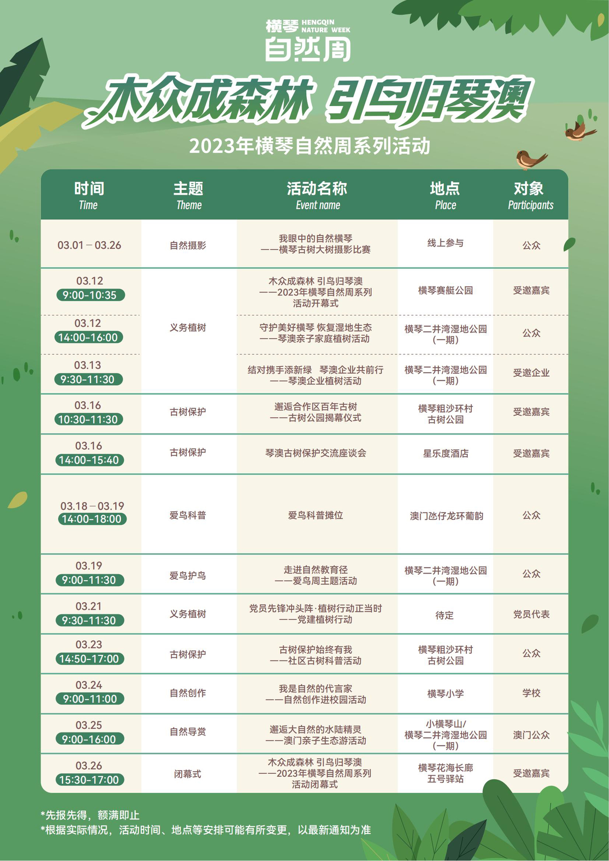 首届横琴自然周启动，联动澳门开展7大主题活动→