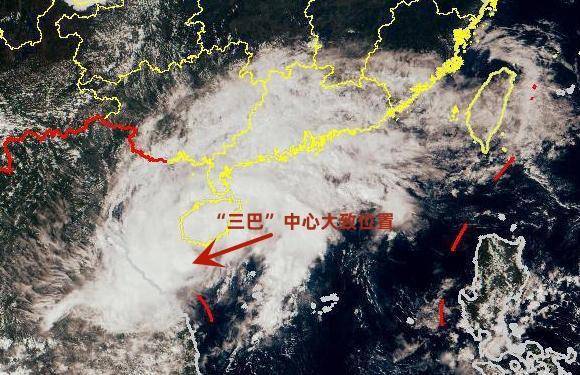  10月18日14时34分“三巴”卫星影像 中央气象台风云4A真彩色卫星云图