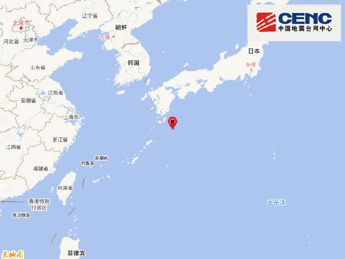 琉球群岛东南发生5.8级地震