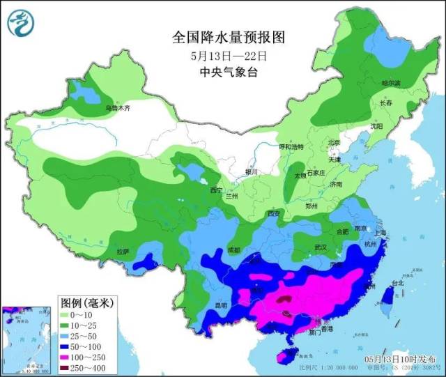 △我国未来10天降水预报。