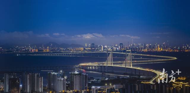 深中通道全景。 深中通道全景。