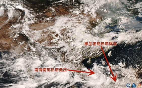 中央气象台7月13日16时30分风云4B卫星云图